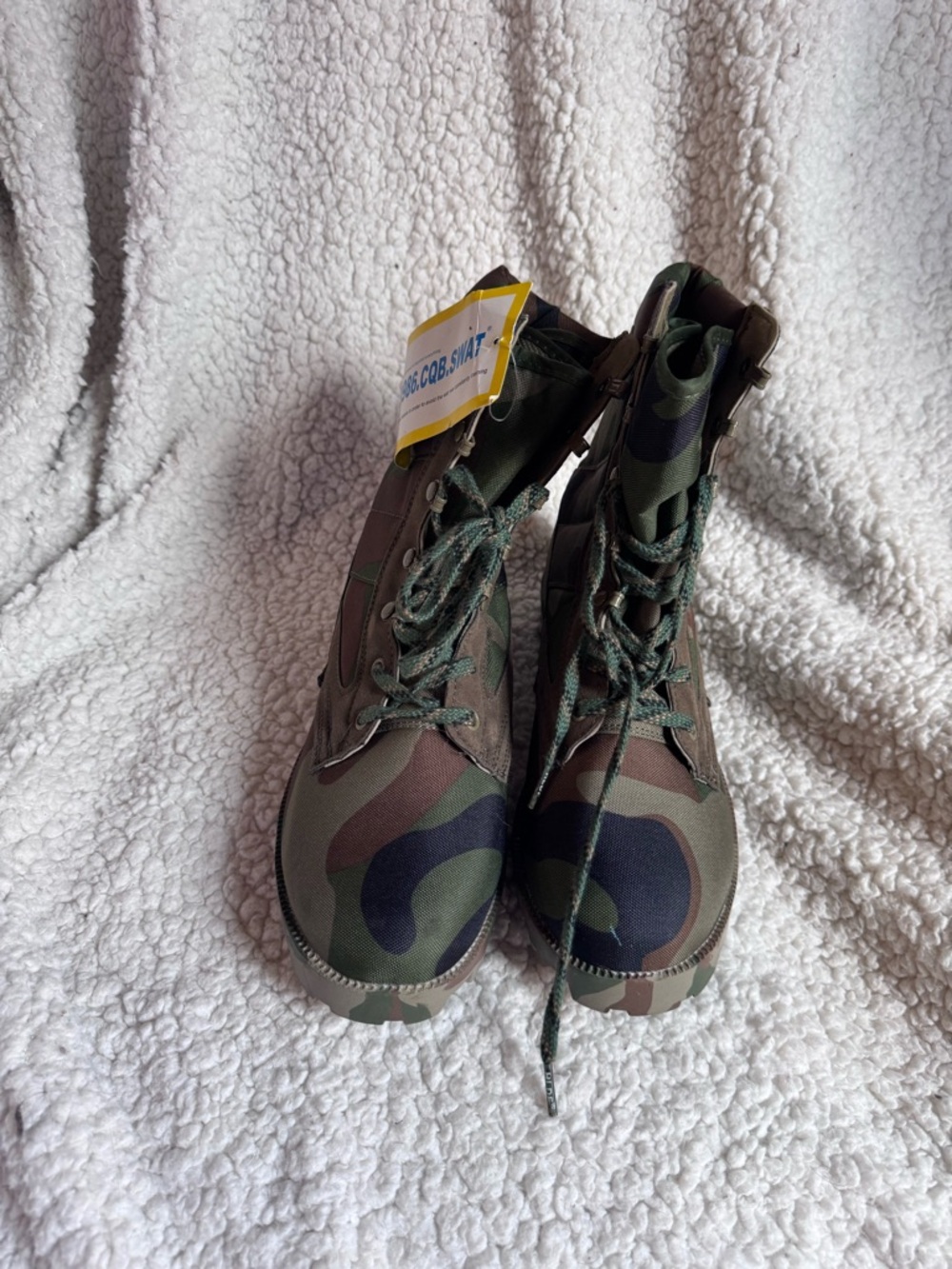 Camo Tactical Combat Boots - Green/Brown - Picture 2 of 6